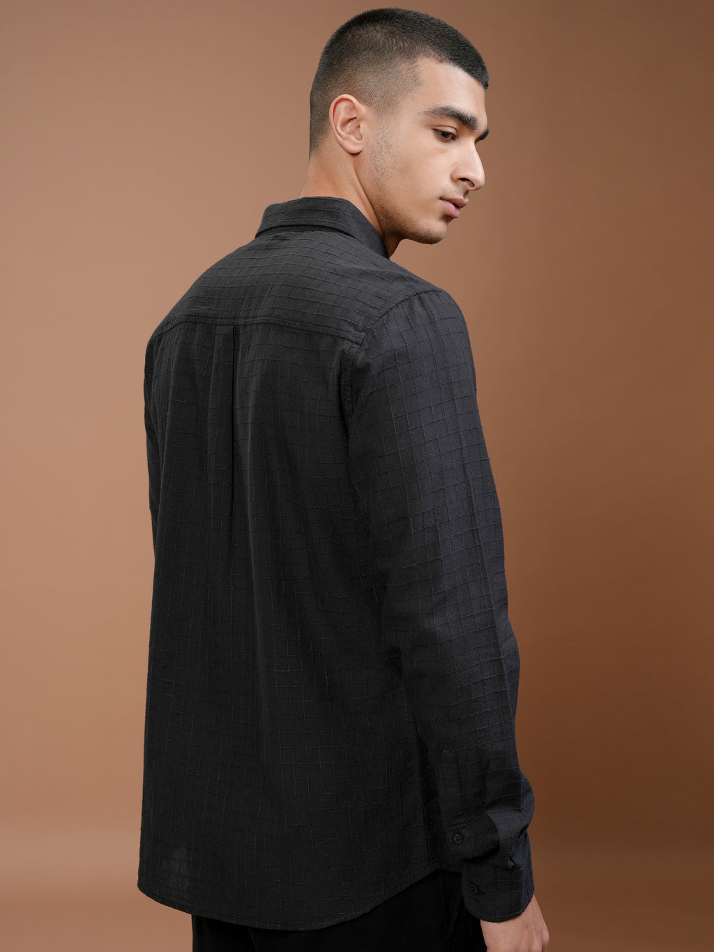 Highlander Men Black Checked Slim Fit Casual Shirt - Black - Image 3