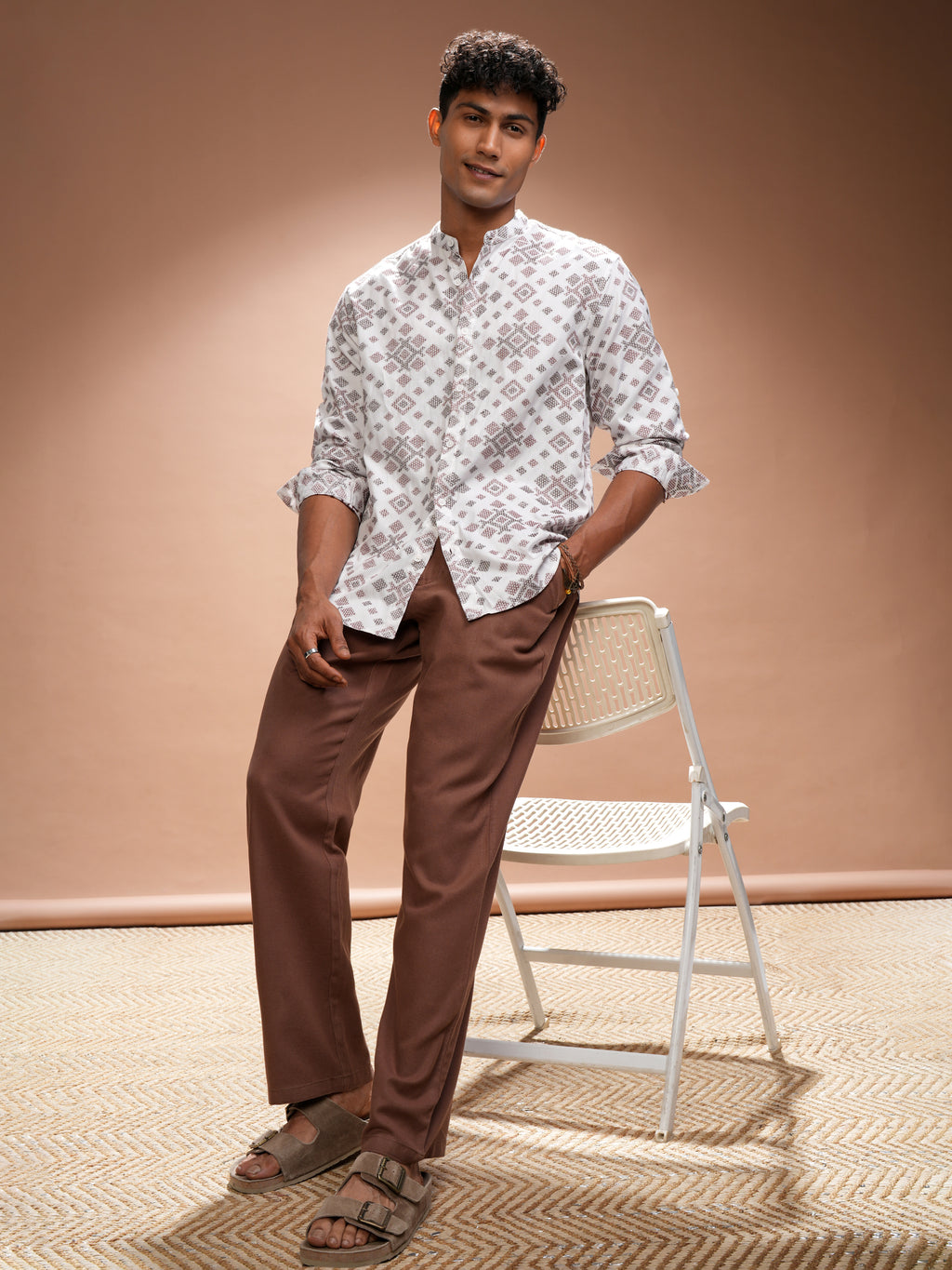 Highlander Men White Printed Relaxed Fit Casual Shirt - White - Image 2