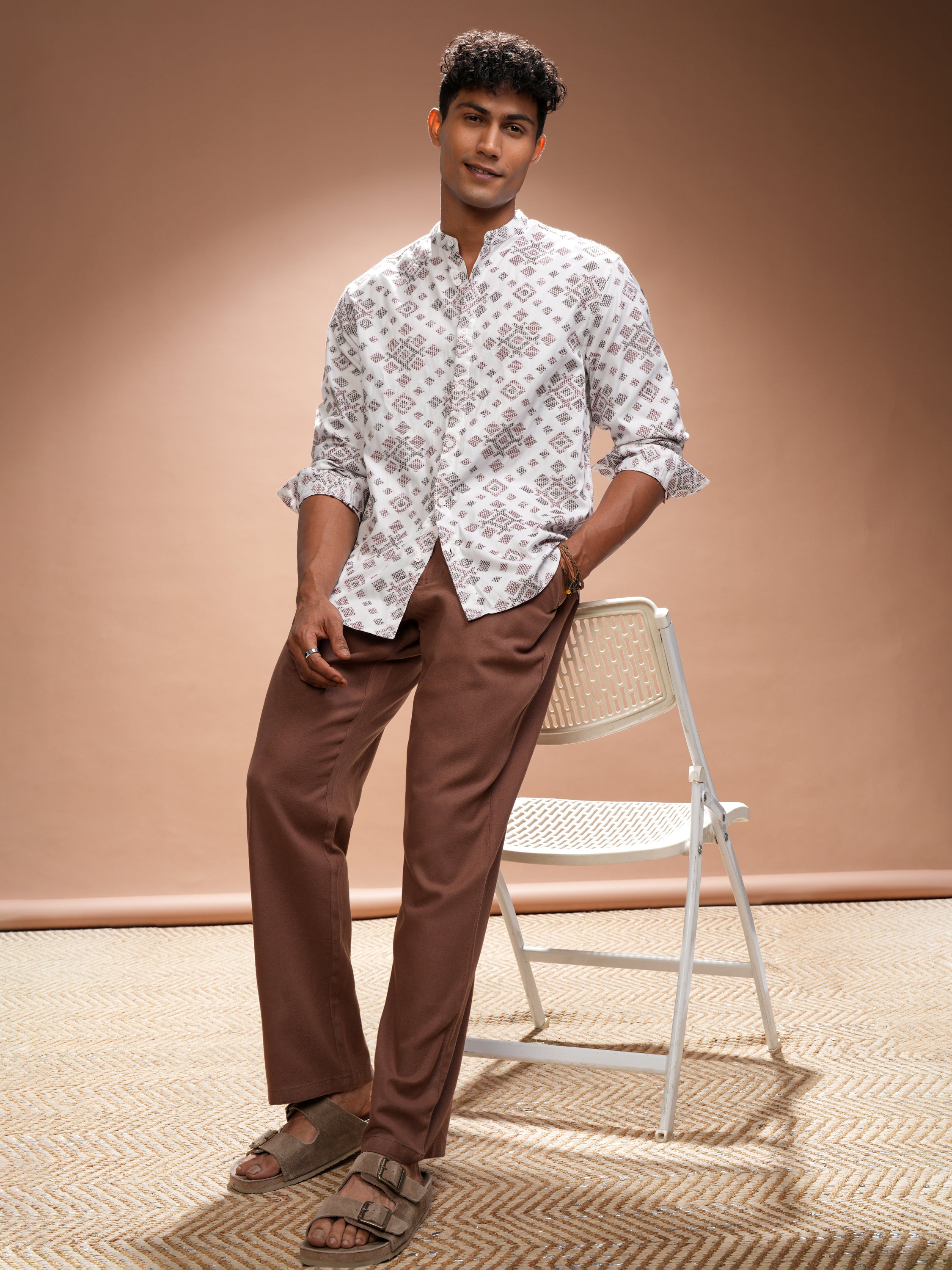 Highlander Men White Printed Relaxed Fit Casual Shirt - White - Image 2