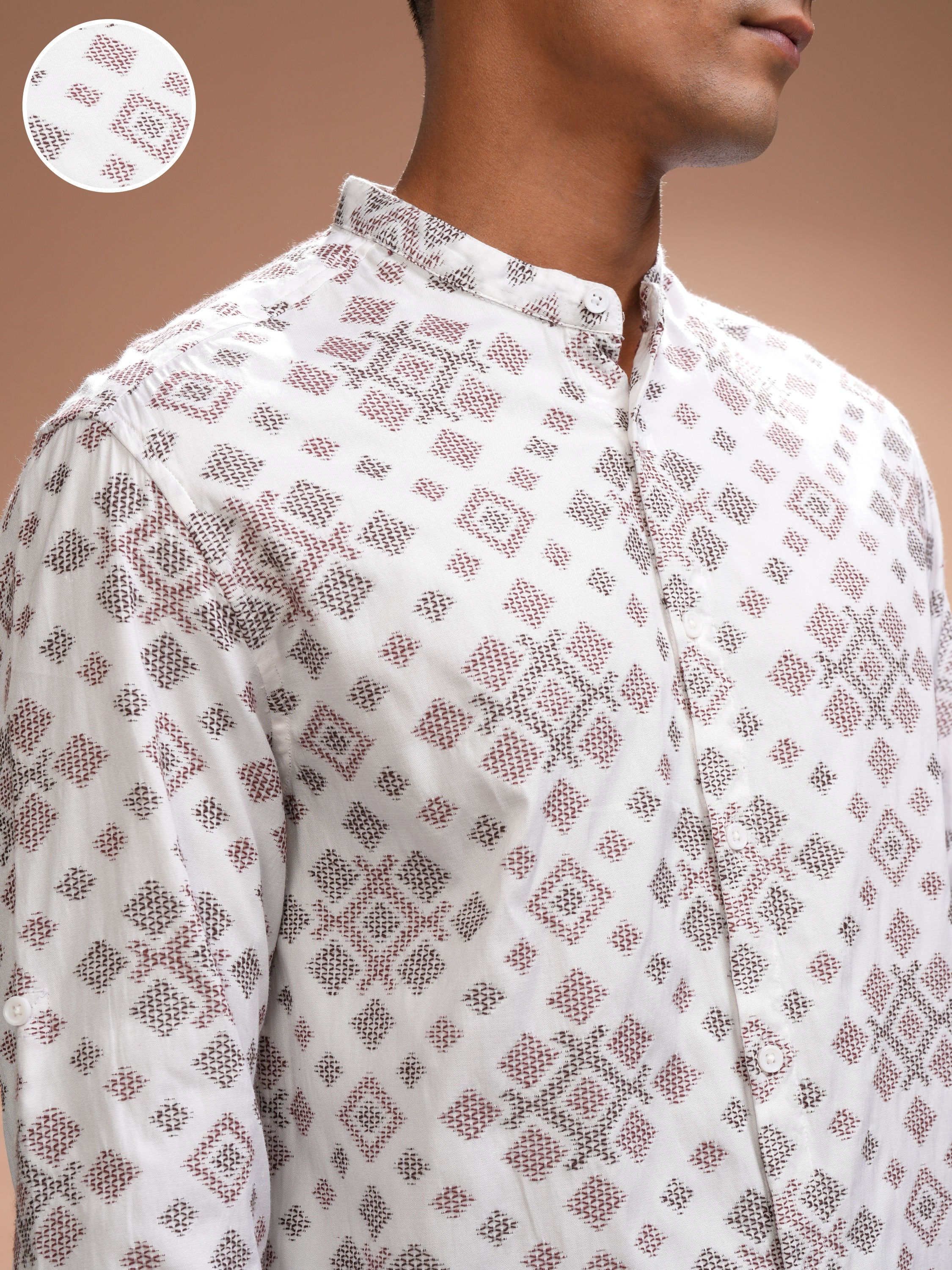 Highlander Men White Printed Relaxed Fit Casual Shirt - White - Image 5
