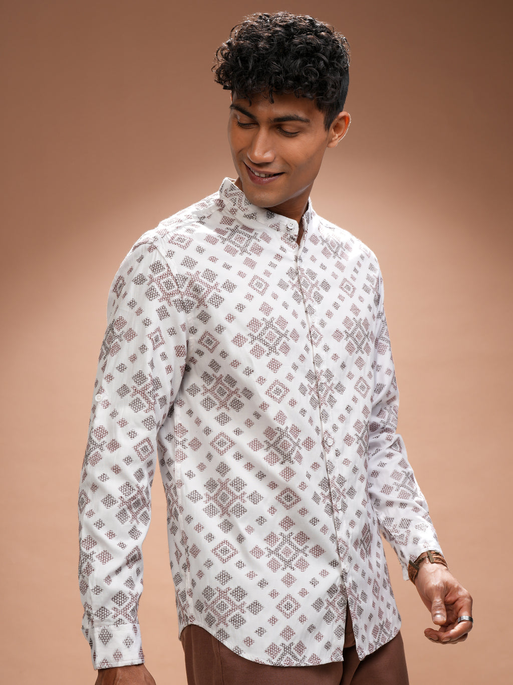 Highlander Men White Printed Relaxed Fit Casual Shirt - White - Image 6