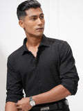 Highlander Men Black Solid Slim Fit Casual Shirt - Black - Image 1