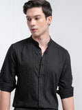 Highlander Men Black Checked Slim Fit Casual Shirt - Black - Image 1