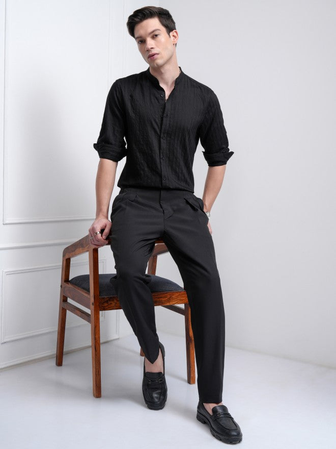 Highlander Men Black Checked Slim Fit Casual Shirt - Black - Image 2