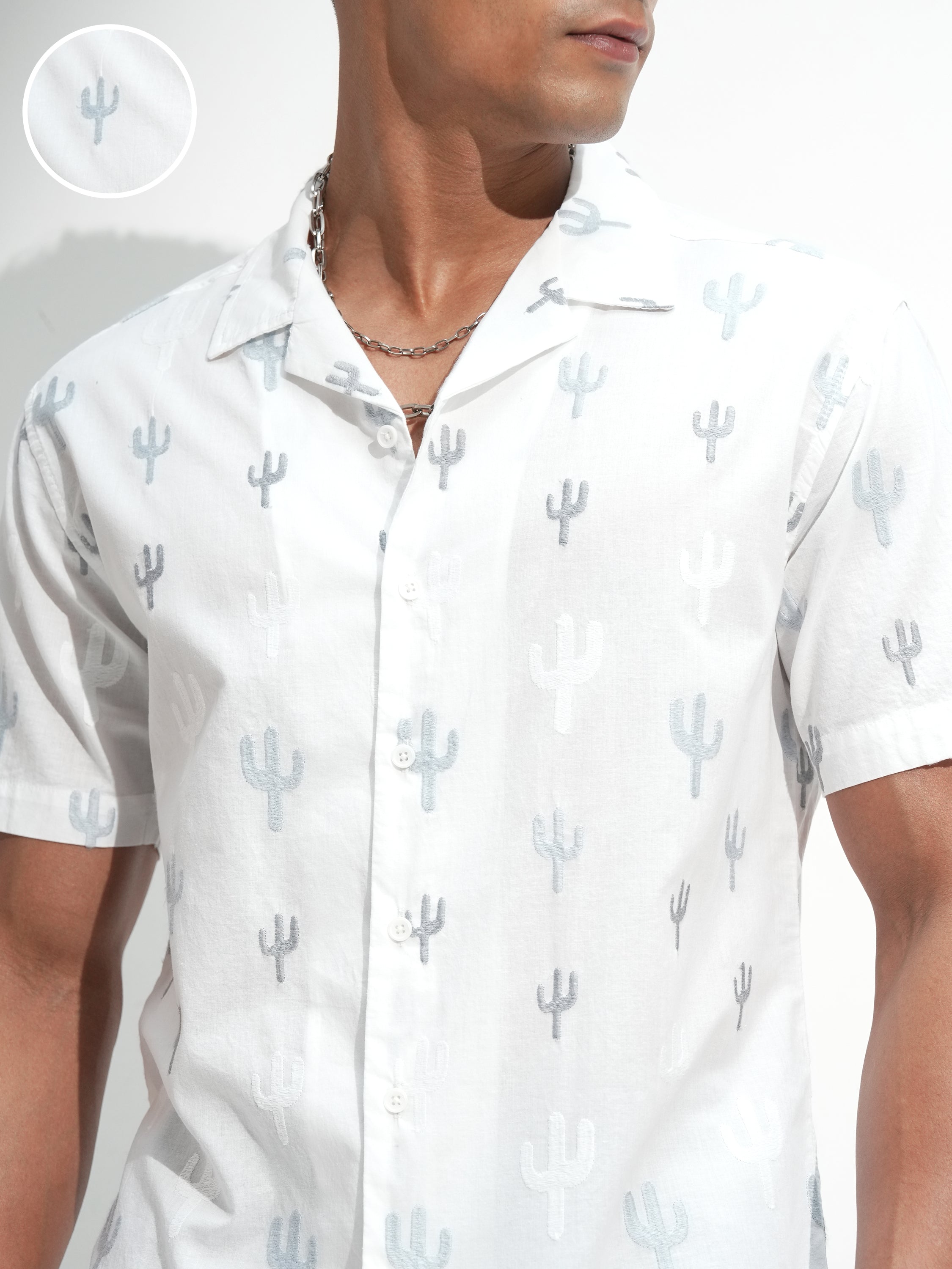Highlander Men White Printed Relaxed Fit Casual Shirt - White - Image 5