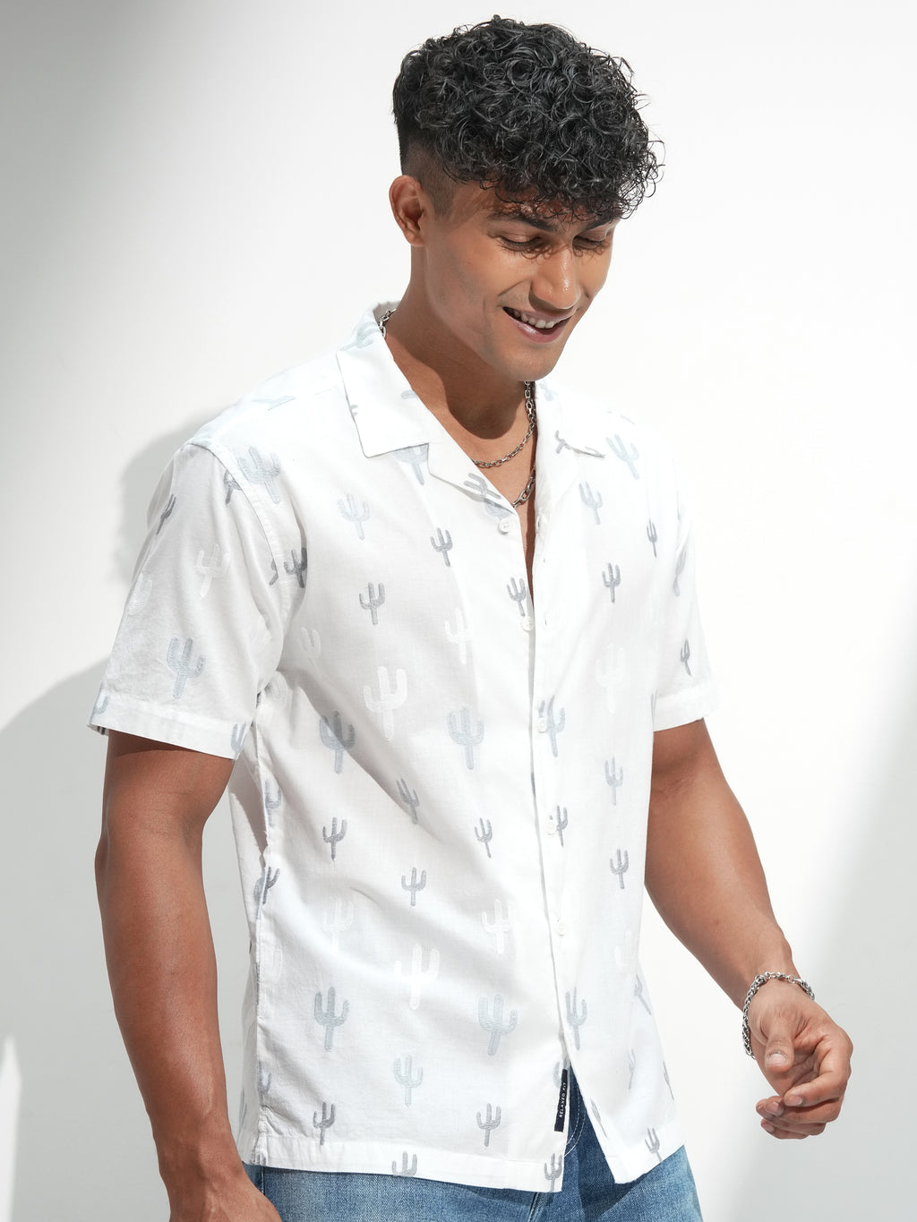 Highlander Men White Printed Relaxed Fit Casual Shirt - White - Image 6
