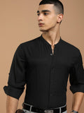 Highlander Men Black Solid Regular Fit Casual Shirt - Black - Image 1