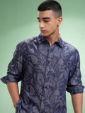 Highlander Men Blue Printed Relaxed Fit Casual Shirt - Blue - Image 1