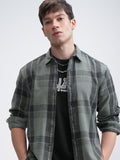 Highlander Men Green Checked Relaxed Fit Casual Shirt - Green - Image 1