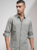 Highlander Men Grey Textured Slim Fit Casual Shirt - Grey - Image 1