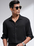 Highlander Men Black Striped Relaxed Fit Casual Shirt - Black - Image 1