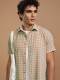 Highlander Men Blue Checked Slim Fit Casual Shirt - Blue - Image 1