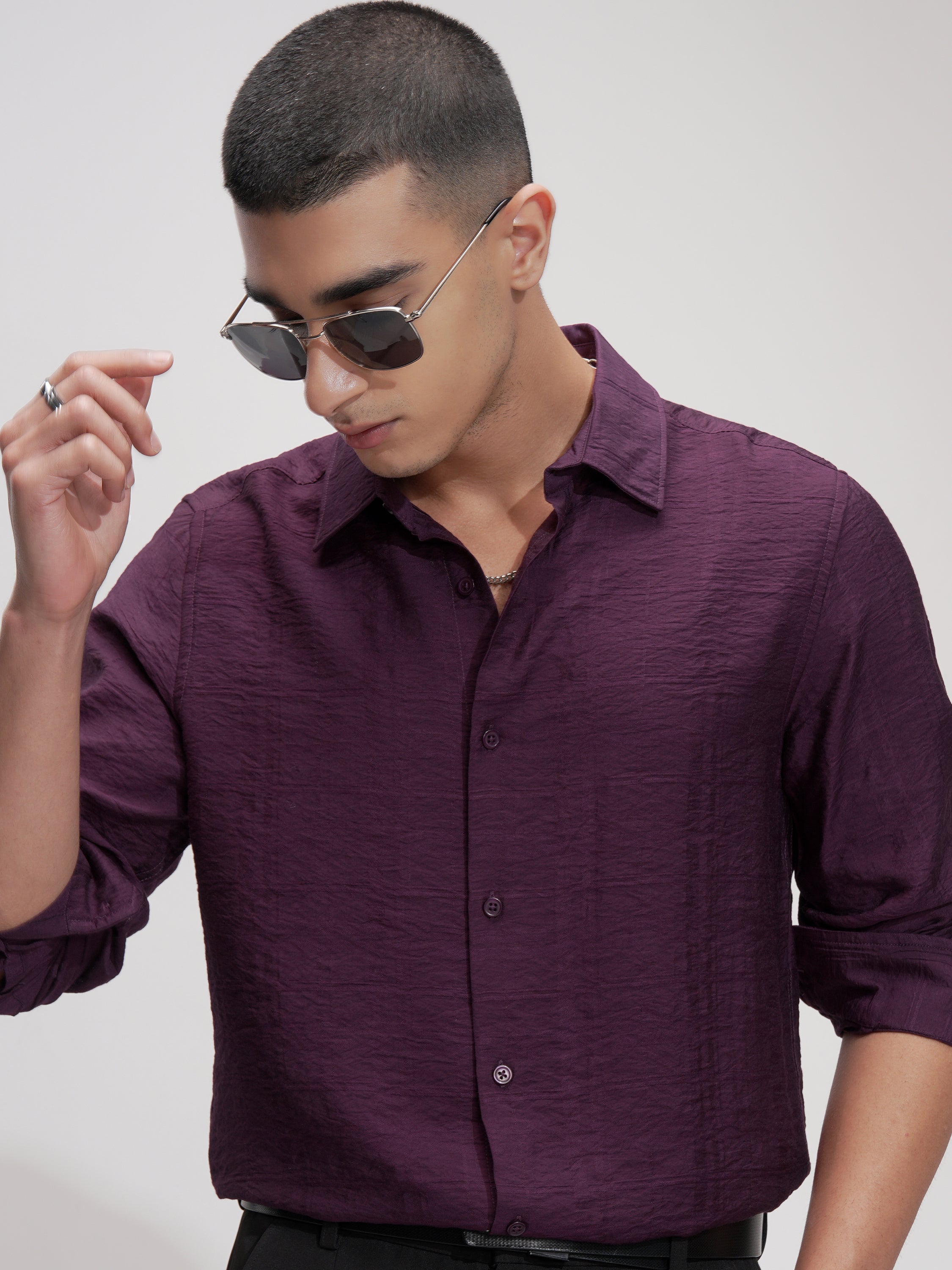 Highlander Men Green Checked Slim Fit Casual Shirt - Green - Image 1