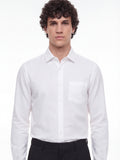 Highlander Men White Self Design Regular Fit Casual Shirt - White - Image 1