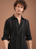 Highlander Men Purple Striped Slim Fit Casual Shirt - Purple - Image 1