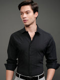Highlander Men Black Striped Slim Fit Casual Shirt - Black - Image 1