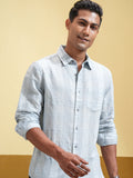 Highlander Men Blue Checked Slim Fit Casual Shirt - Blue - Image 1