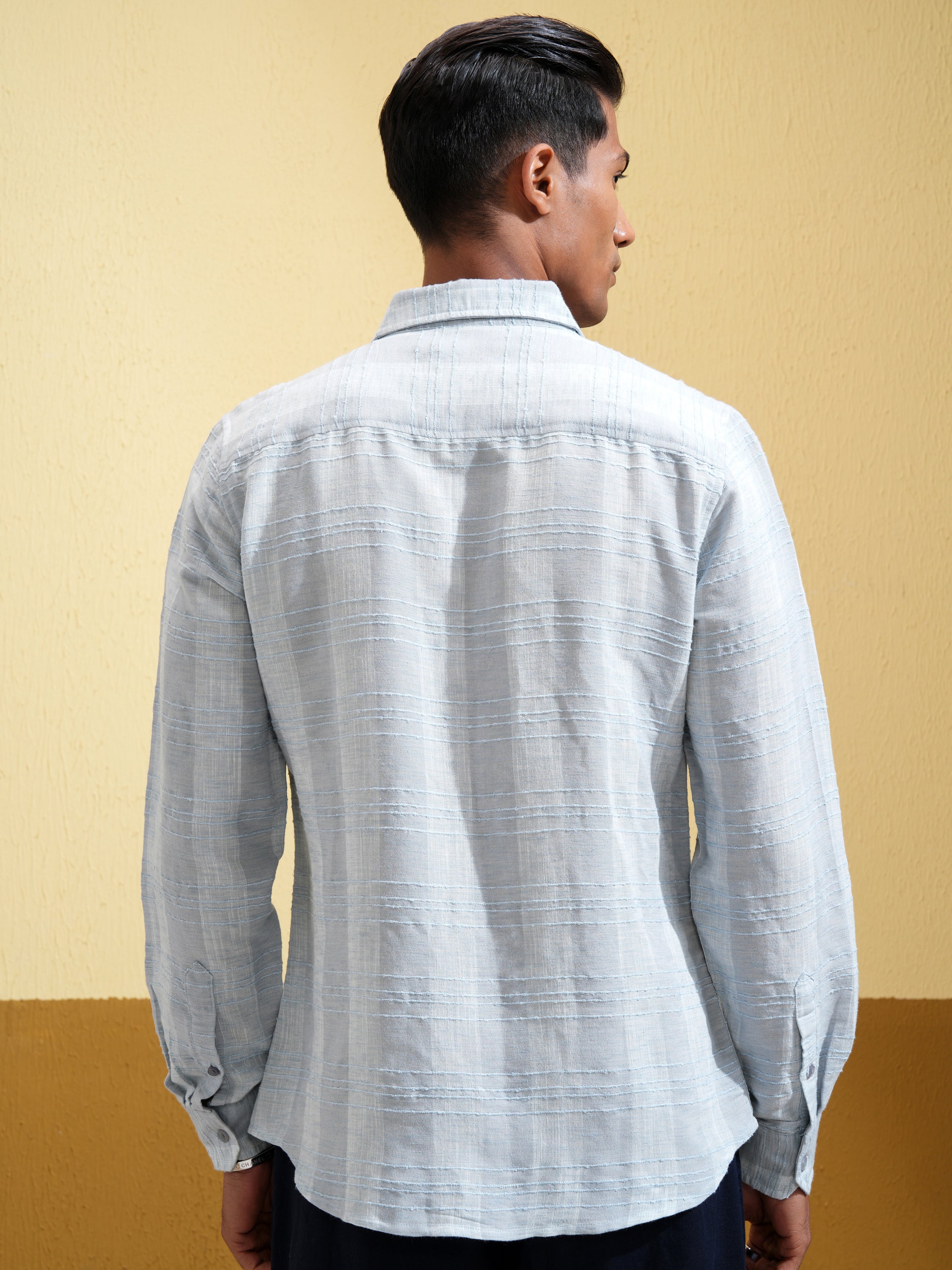 Highlander Men Blue Checked Slim Fit Casual Shirt - Blue - Image 3
