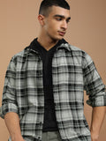 Highlander Men Green Checked Slim Fit Casual Shirt - Green - Image 1