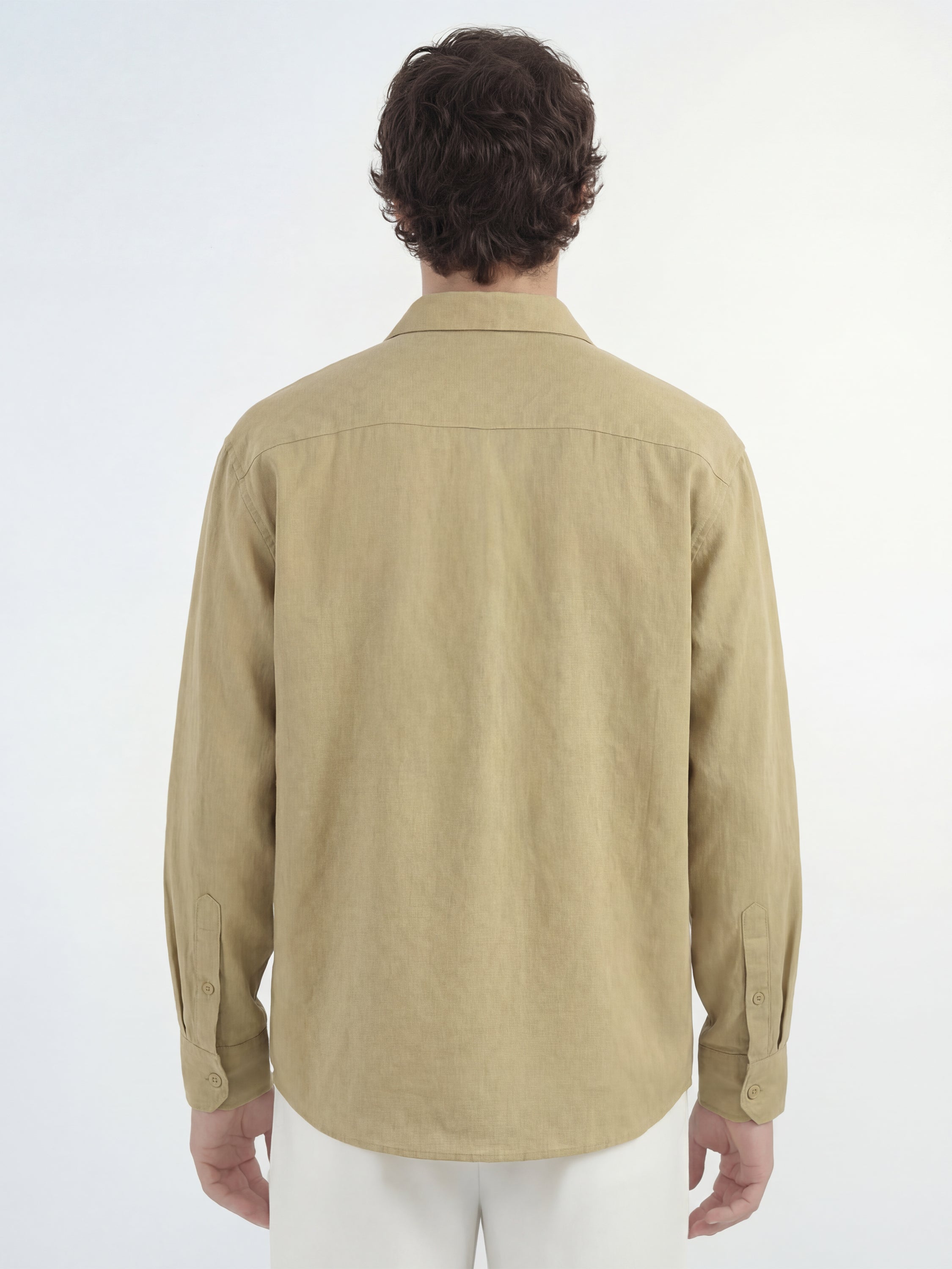 Highlander Men Beige Self Design Relaxed Fit Casual Shirt - Beige - Image 3
