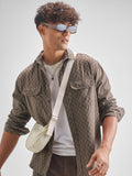 Highlander Men Self Design Relaxed Fit Casual Shirt - Brown - Image 1