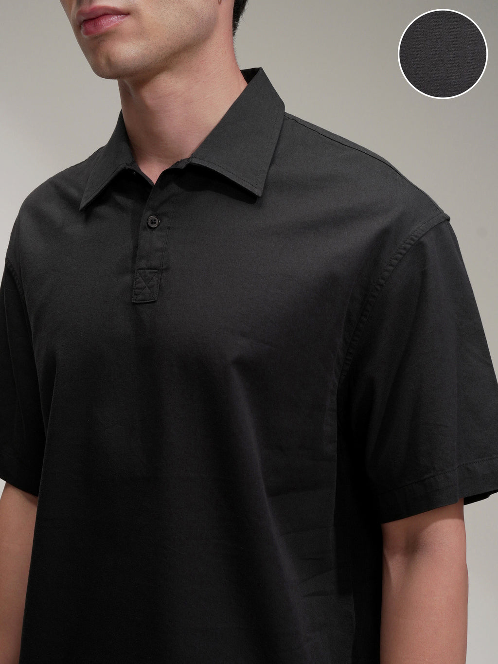Highlander Men Black Self Design Oversized Fit Casual Shirt - Black - Image 5
