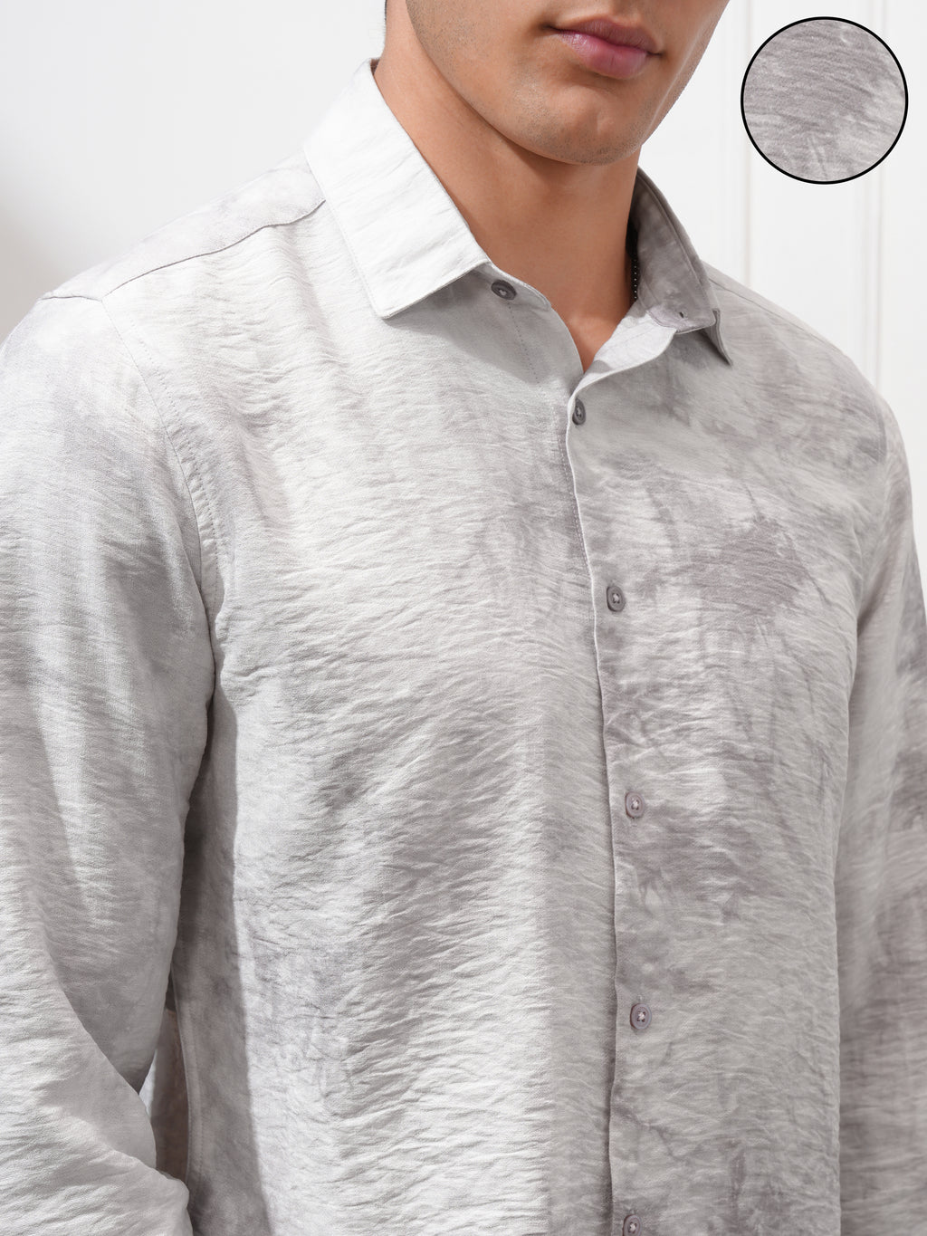 Highlander Men Grey Printed Slim Fit Casual Shirt - Grey - Image 5