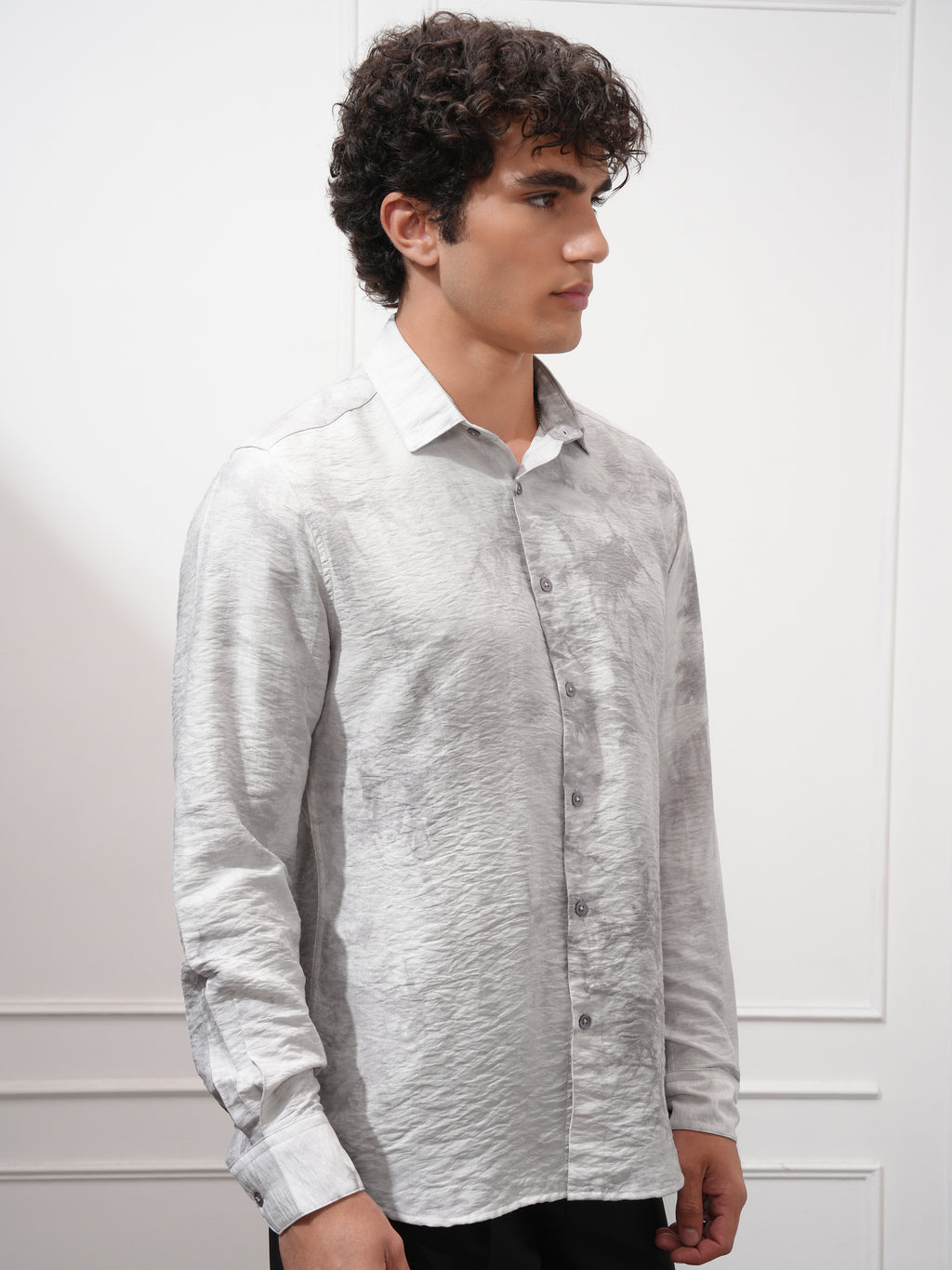 Highlander Men Grey Printed Slim Fit Casual Shirt - Grey - Image 6