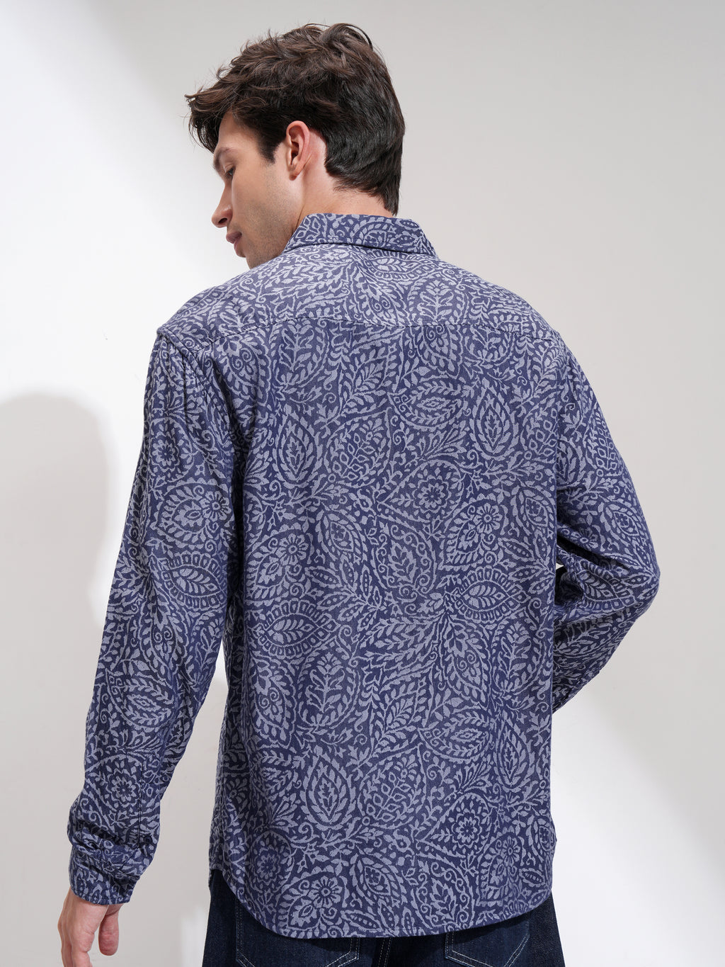 Highlander Men Blue Printed Relaxed Fit Casual Shirt - Blue - Image 3