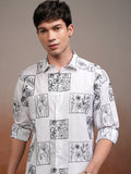 Highlander Men White Embroidered Slim Fit Casual Shirt - White - Image 1
