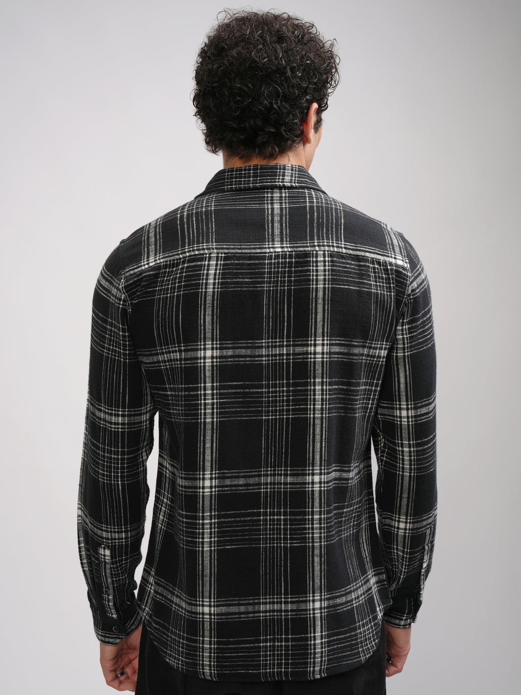 Highlander Men Black Checked Slim Fit Casual Shirt - Black - Image 3
