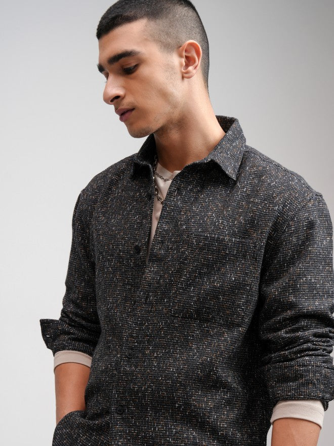 Highlander Men Black Checked Relaxed Fit Casual Shirt - Black - Image 1
