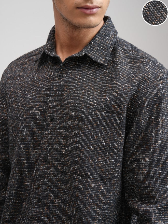 Highlander Men Black Checked Relaxed Fit Casual Shirt - Black - Image 5