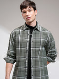 Highlander Men Green Checked Relaxed Fit Casual Shirt - Green - Image 1
