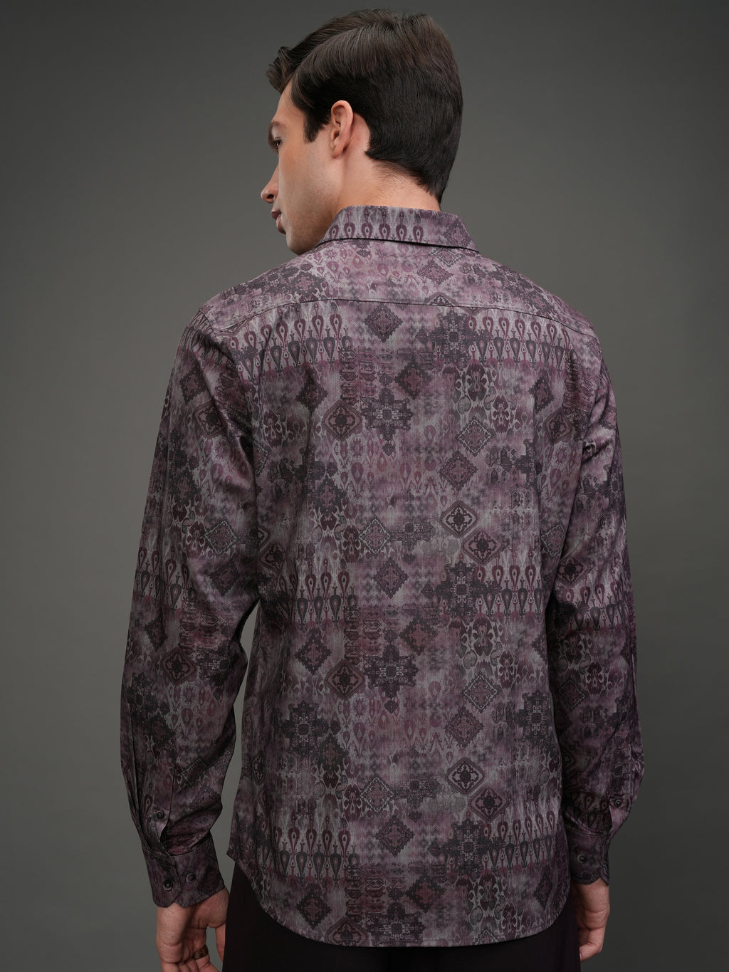 Highlander Men Mauve Printed Slim Fit Casual Shirt - Mauve - Image 3