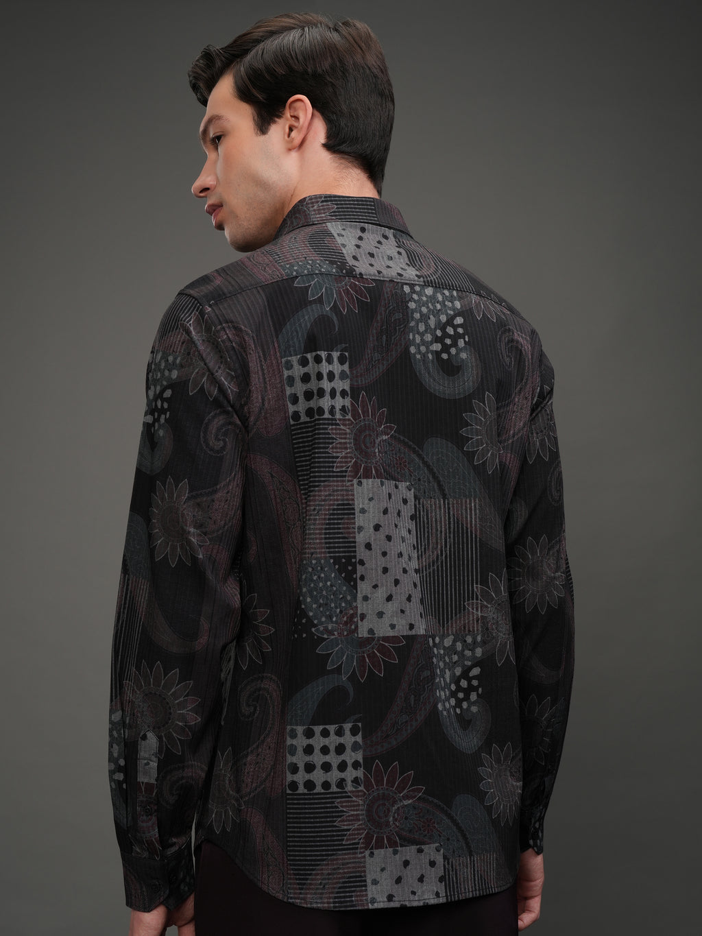 Highlander Men Brown Printed Slim Fit Casual Shirt - Brown - Image 3
