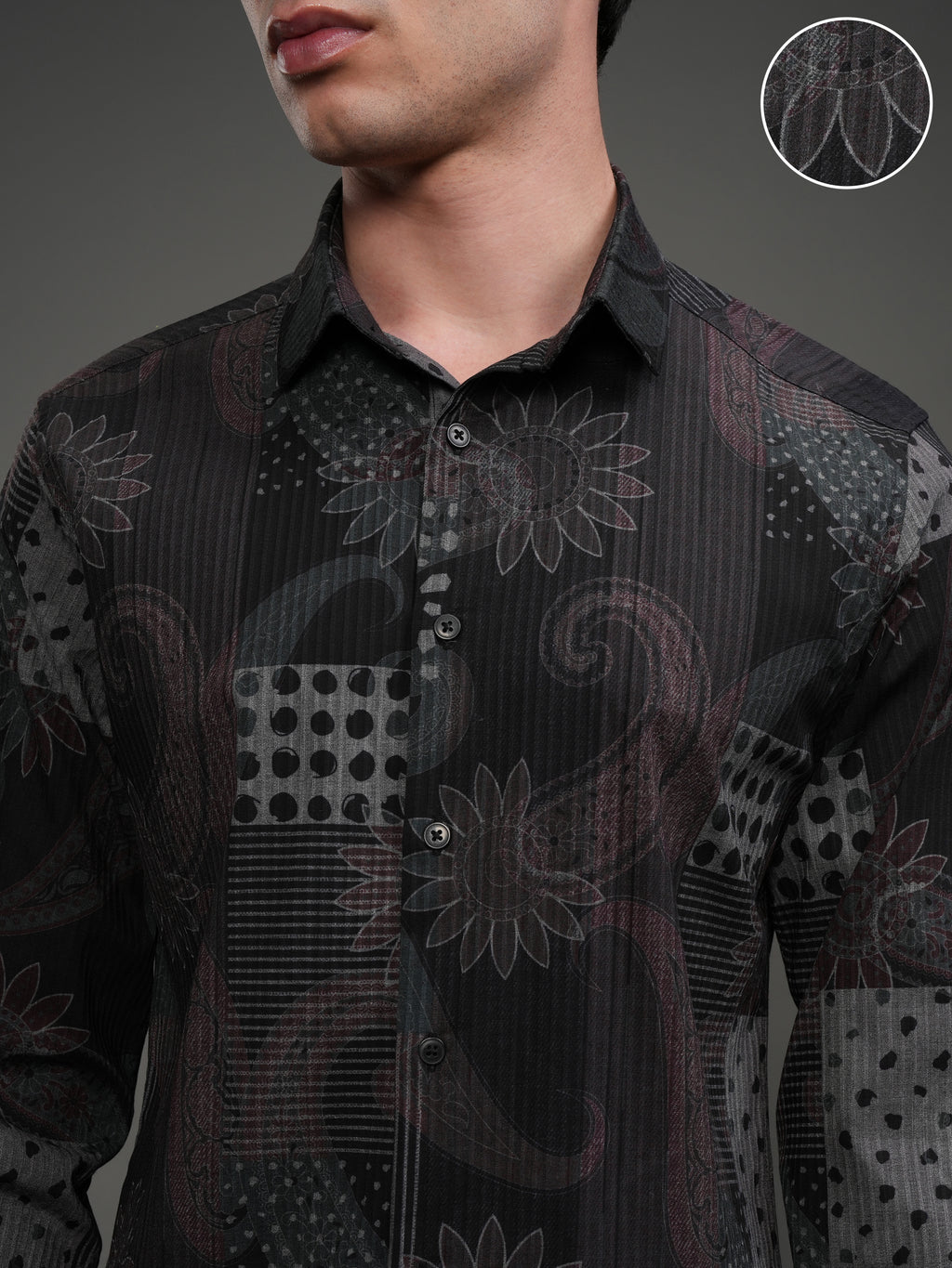 Highlander Men Brown Printed Slim Fit Casual Shirt - Brown - Image 5