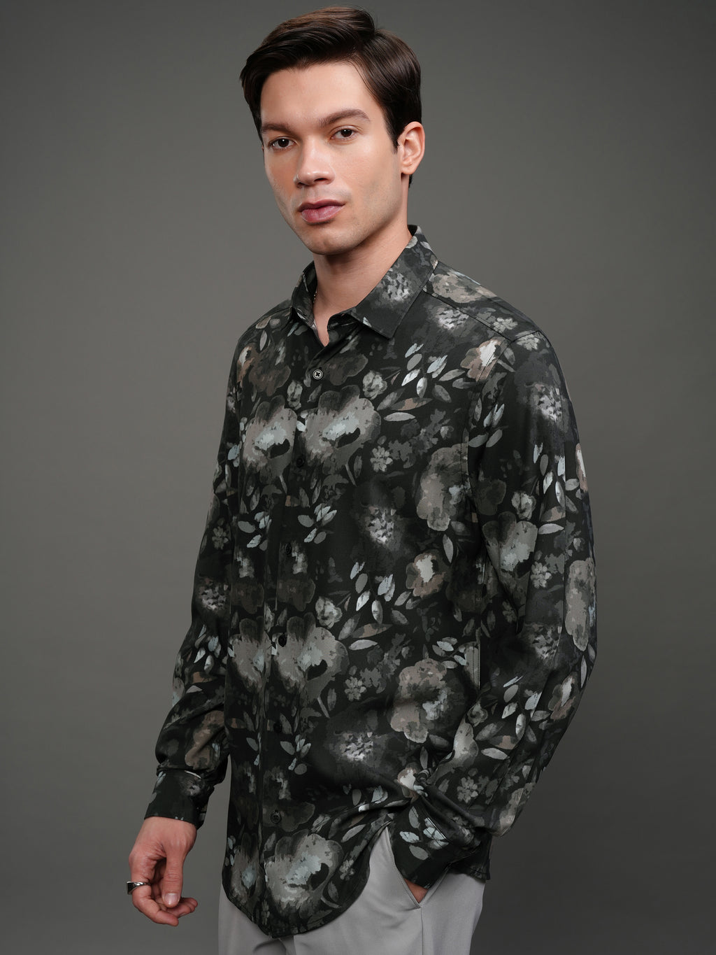 Highlander Men Black Printed Slim Fit Casual Shirt - Black - Image 4