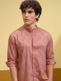 Highlander Men Peach Printed Relaxed Fit Casual Shirt - Peach - Image 1