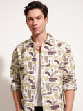 Highlander Men White Printed Relaxed Fit Casual Shirt - White - Image 1
