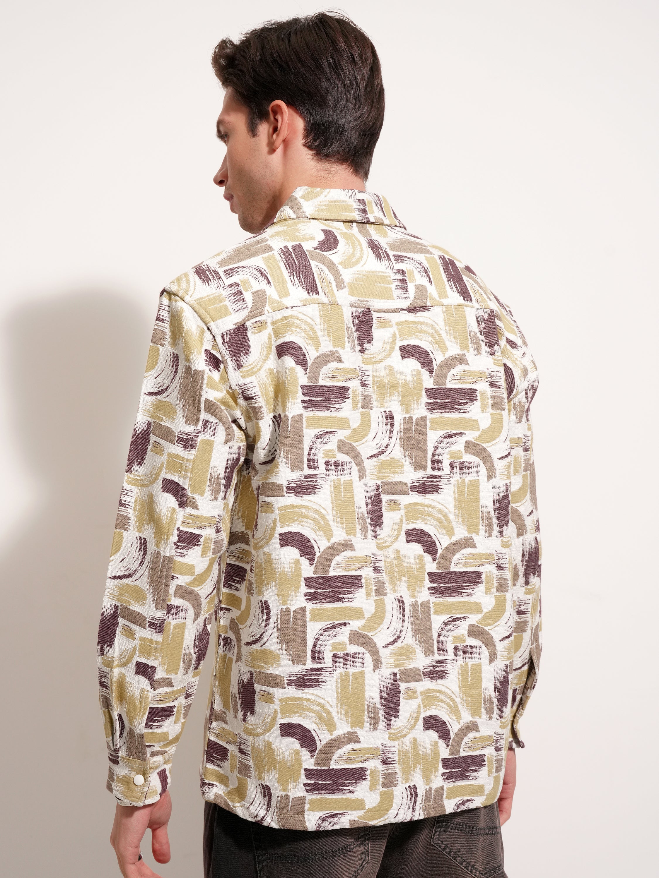 Highlander Men White Printed Relaxed Fit Casual Shirt - White - Image 3