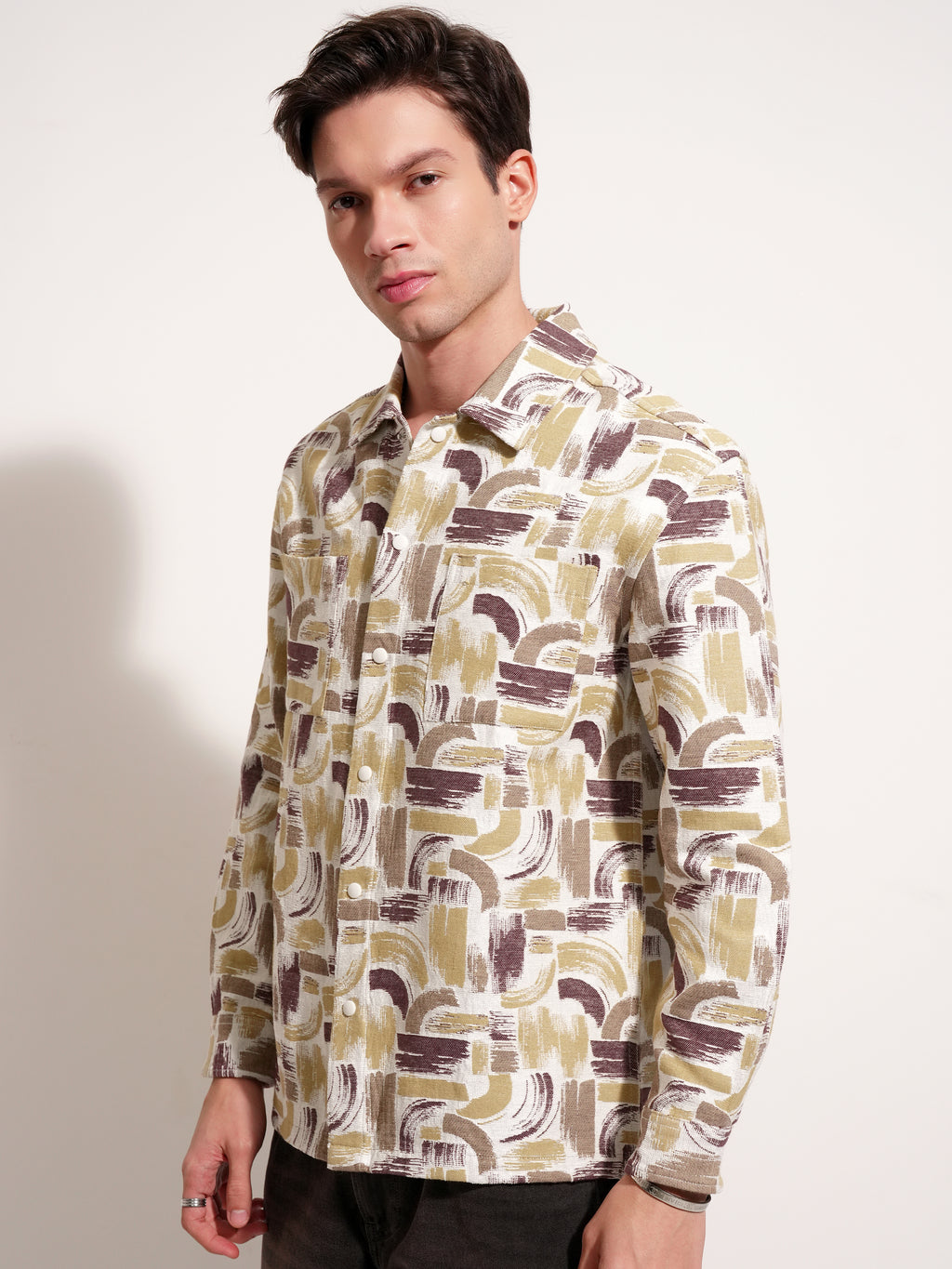 Highlander Men White Printed Relaxed Fit Casual Shirt - White - Image 4