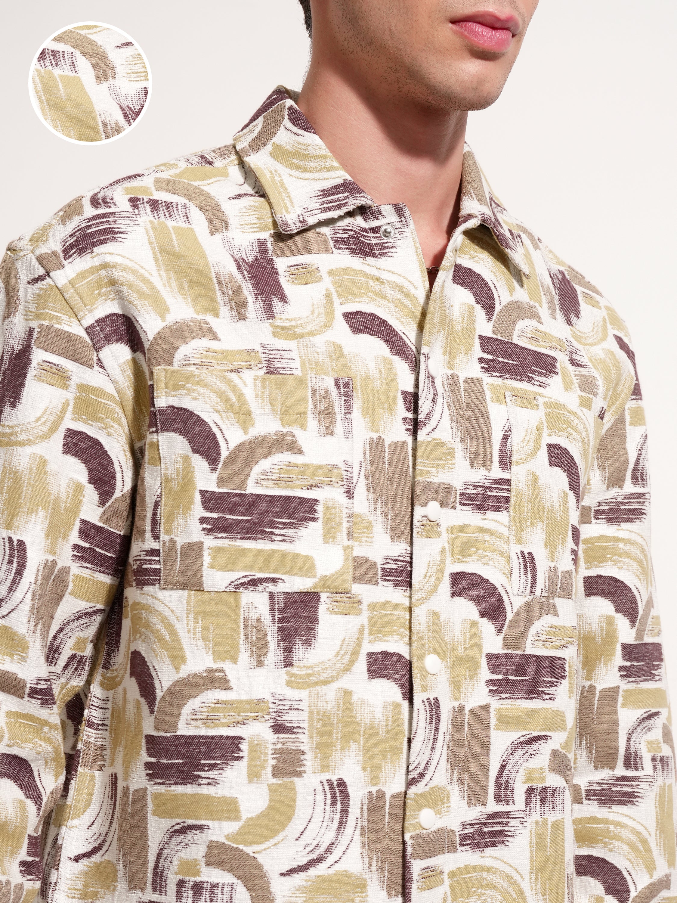 Highlander Men White Printed Relaxed Fit Casual Shirt - White - Image 5
