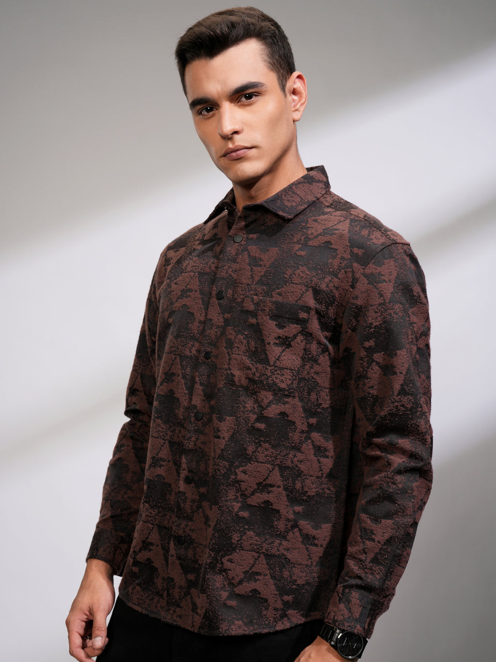 Highlander Men Black Printed Relaxed Fit Casual Shirt - Black - Image 4