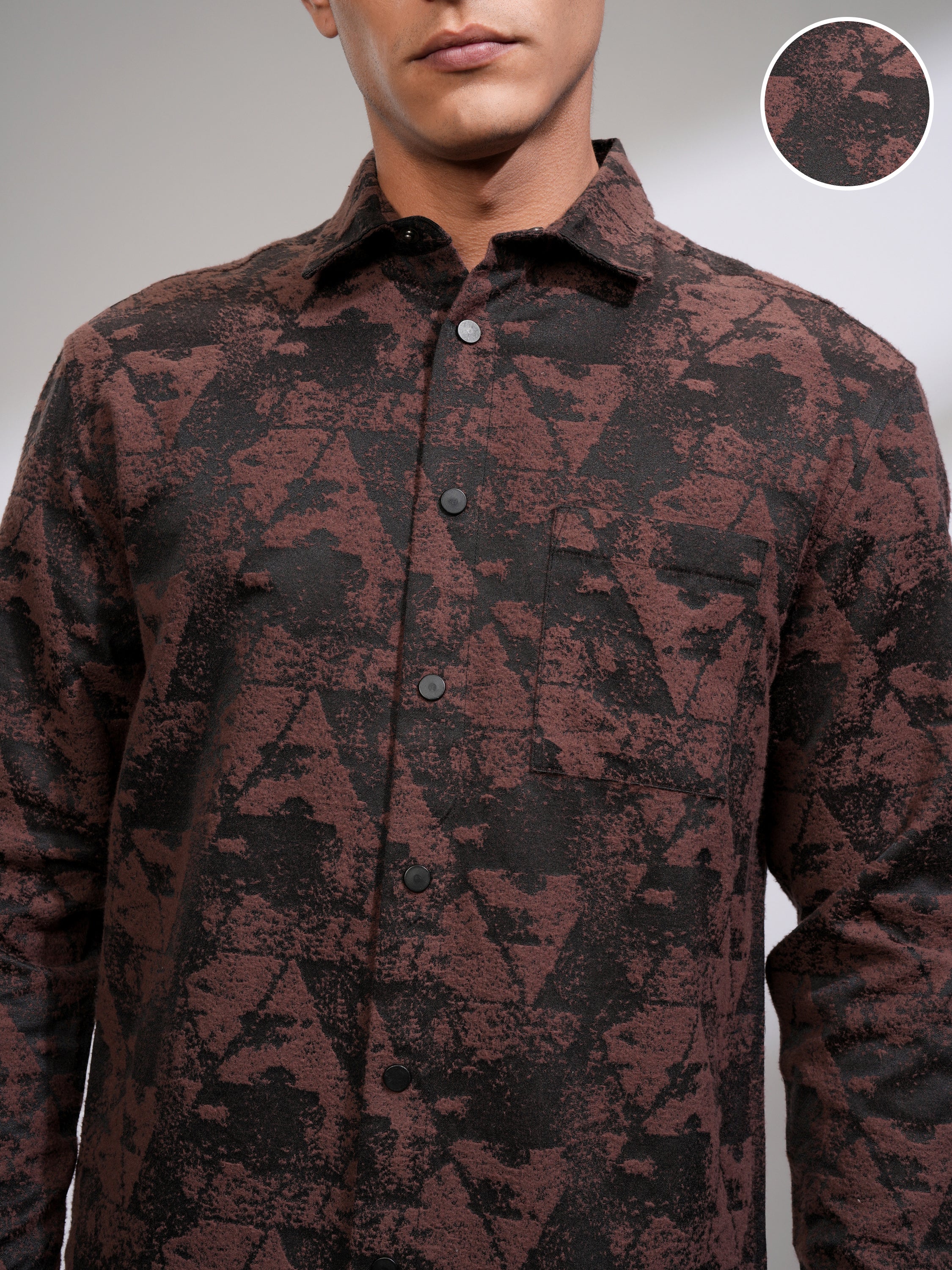 Highlander Men Black Printed Relaxed Fit Casual Shirt - Black - Image 5