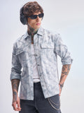 Highlander Men Blue Self Design Relaxed Fit Casual Shirt - Blue - Image 1