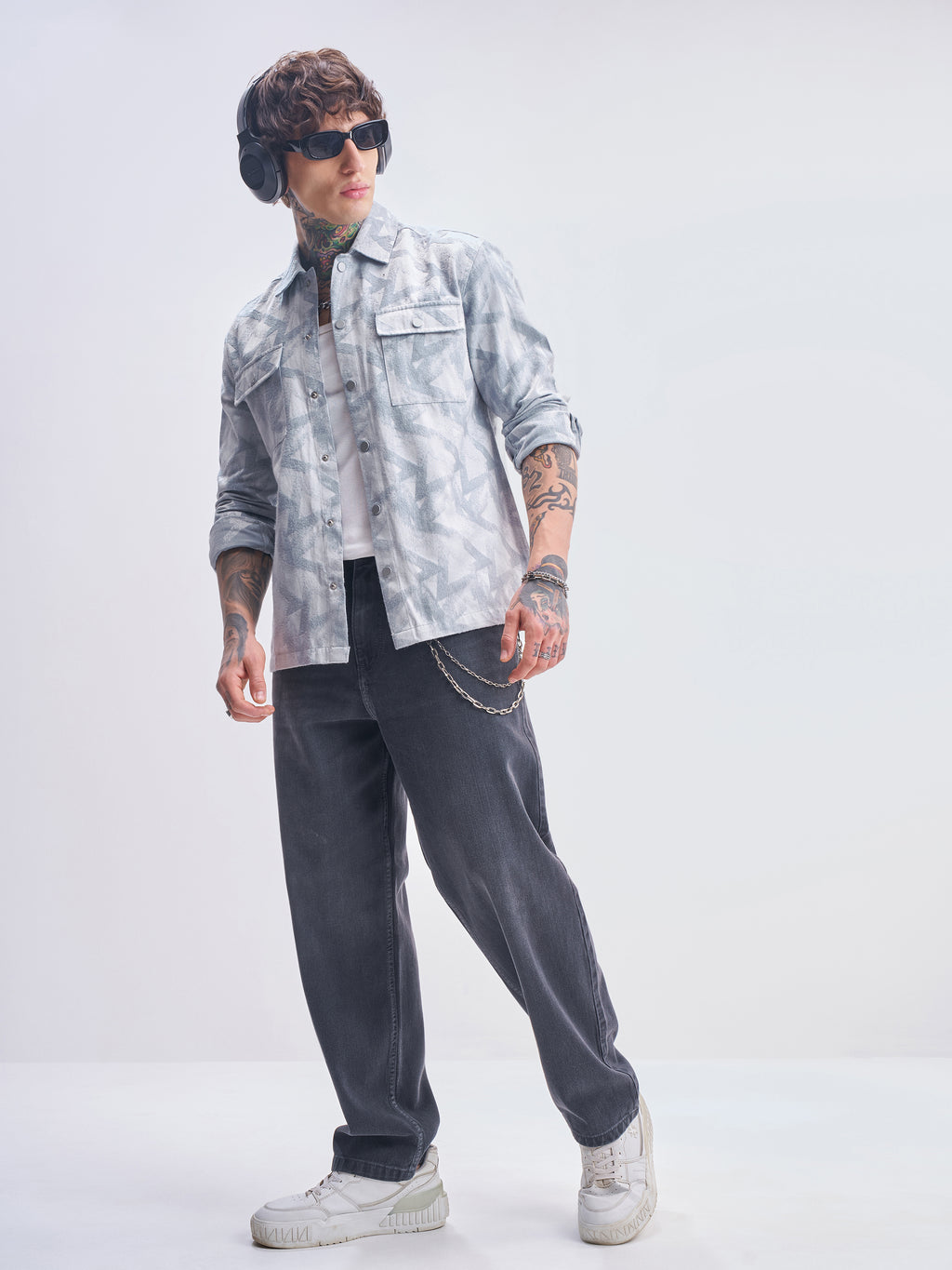 Highlander Men Blue Self Design Relaxed Fit Casual Shirt - Blue - Image 2