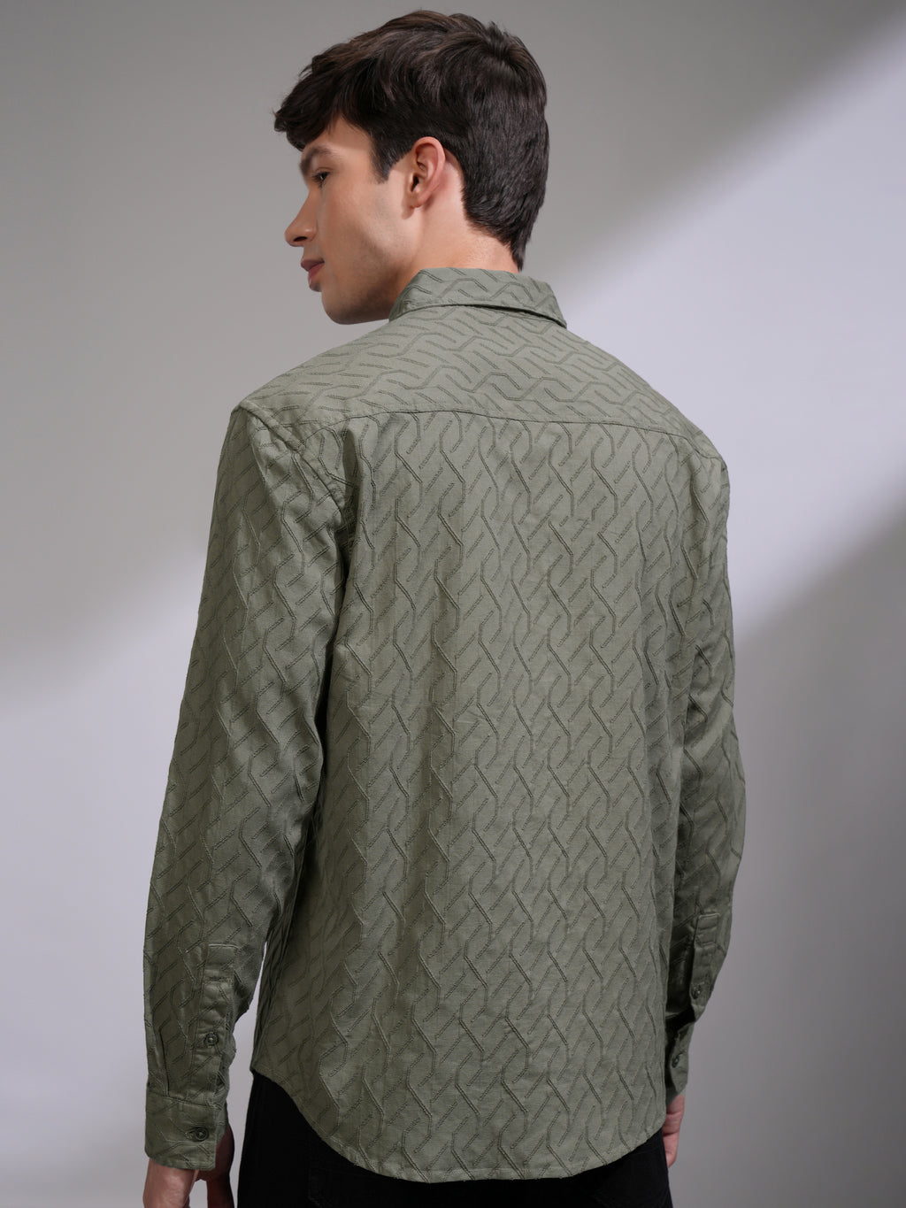 Highlander Men Green Printed Relaxed Fit Casual Shirt - Green - Image 3