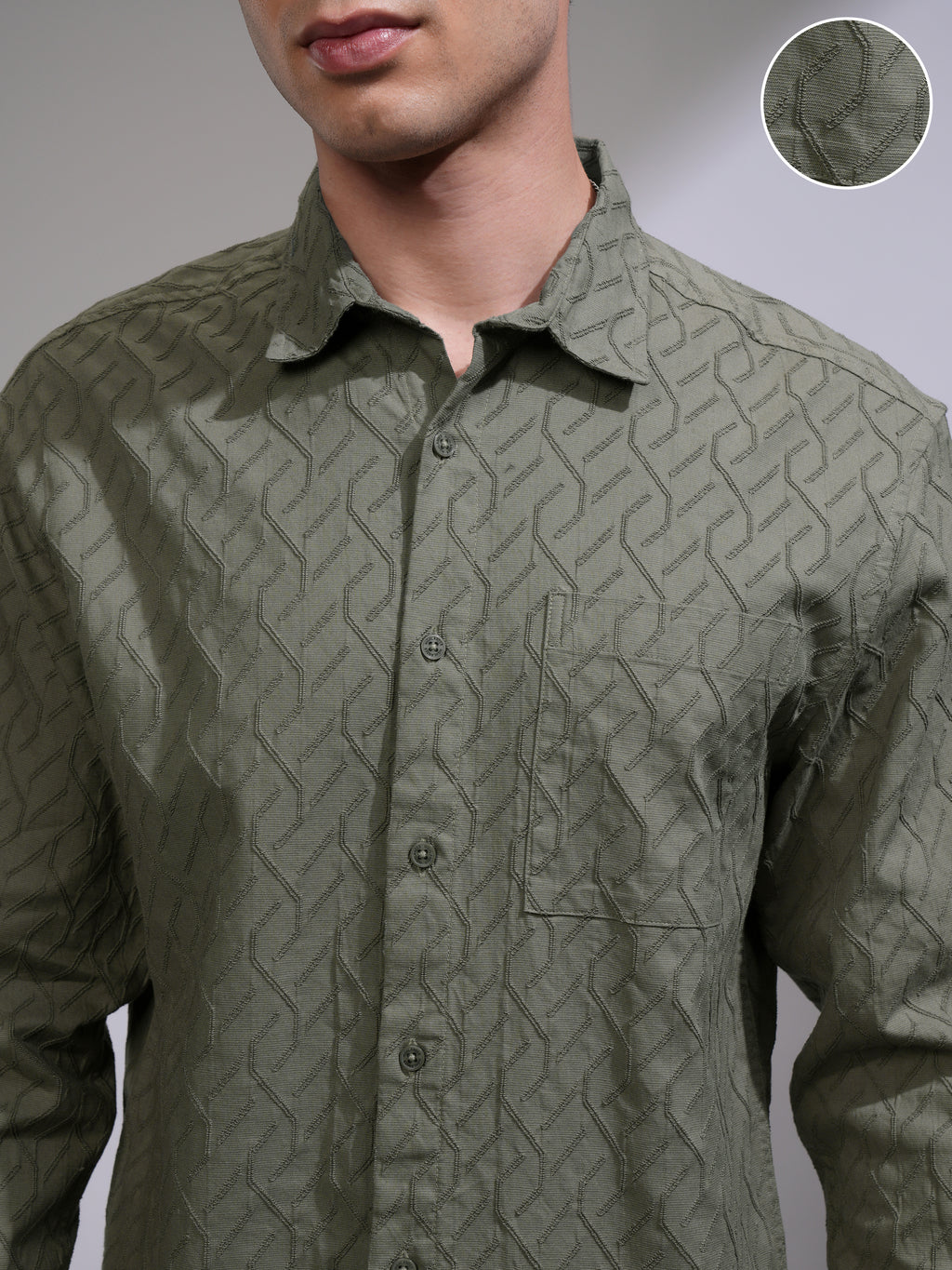 Highlander Men Green Printed Relaxed Fit Casual Shirt - Green - Image 5