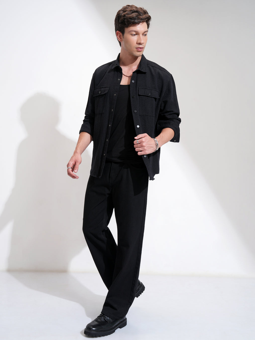 Highlander Men Black Printed Relaxed Fit Casual Shirt - Black - Image 2